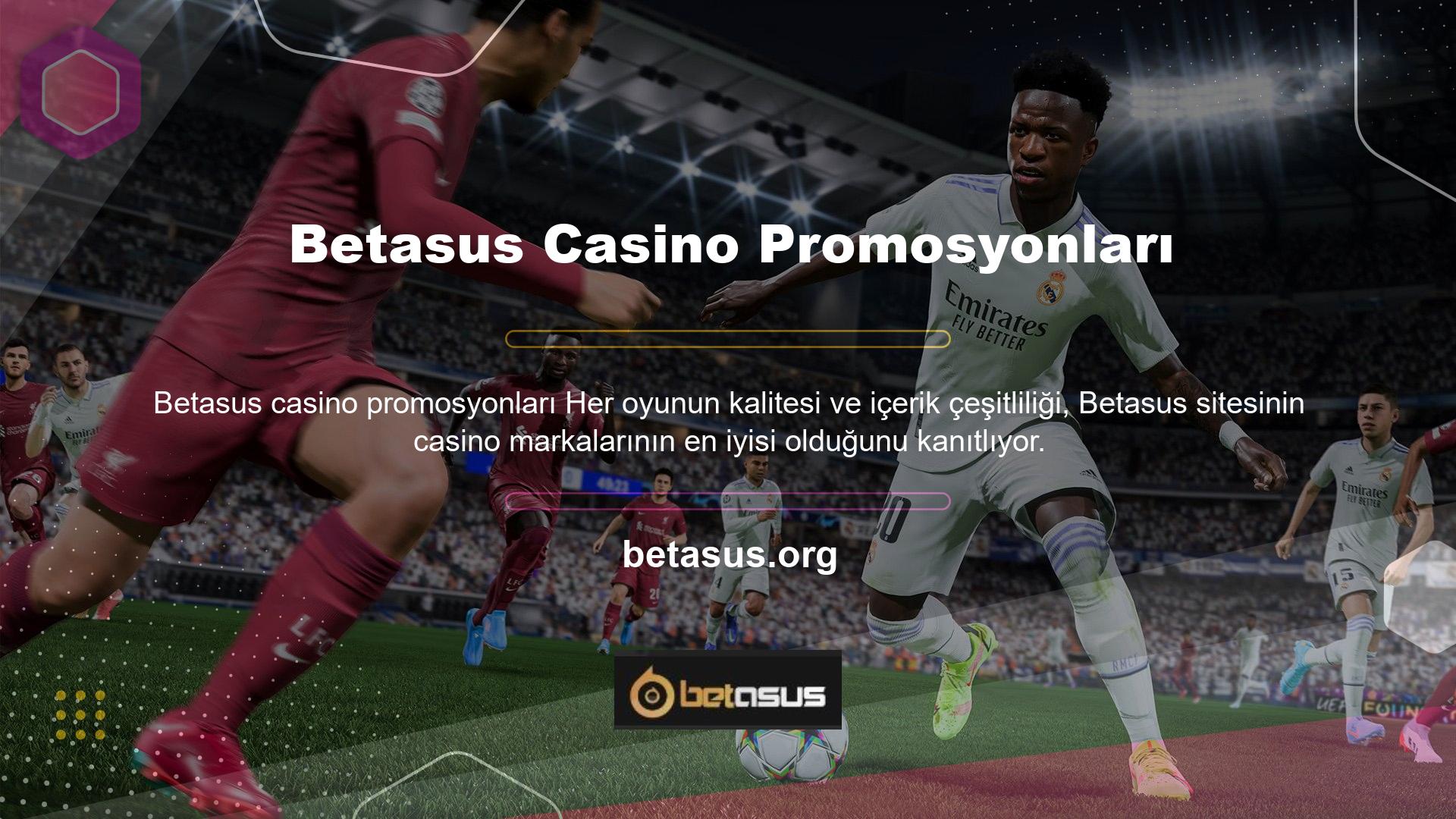 Bu inancı promosyonlarla desteklemek için Betasus, slot kategorilerinin çoğu için promosyonlar da sunmaktadır